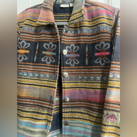 More by Lata Vintage Women Tapestry Jacket M Boho Aztec Southwestern Woven Multi - Picture 4 of 11